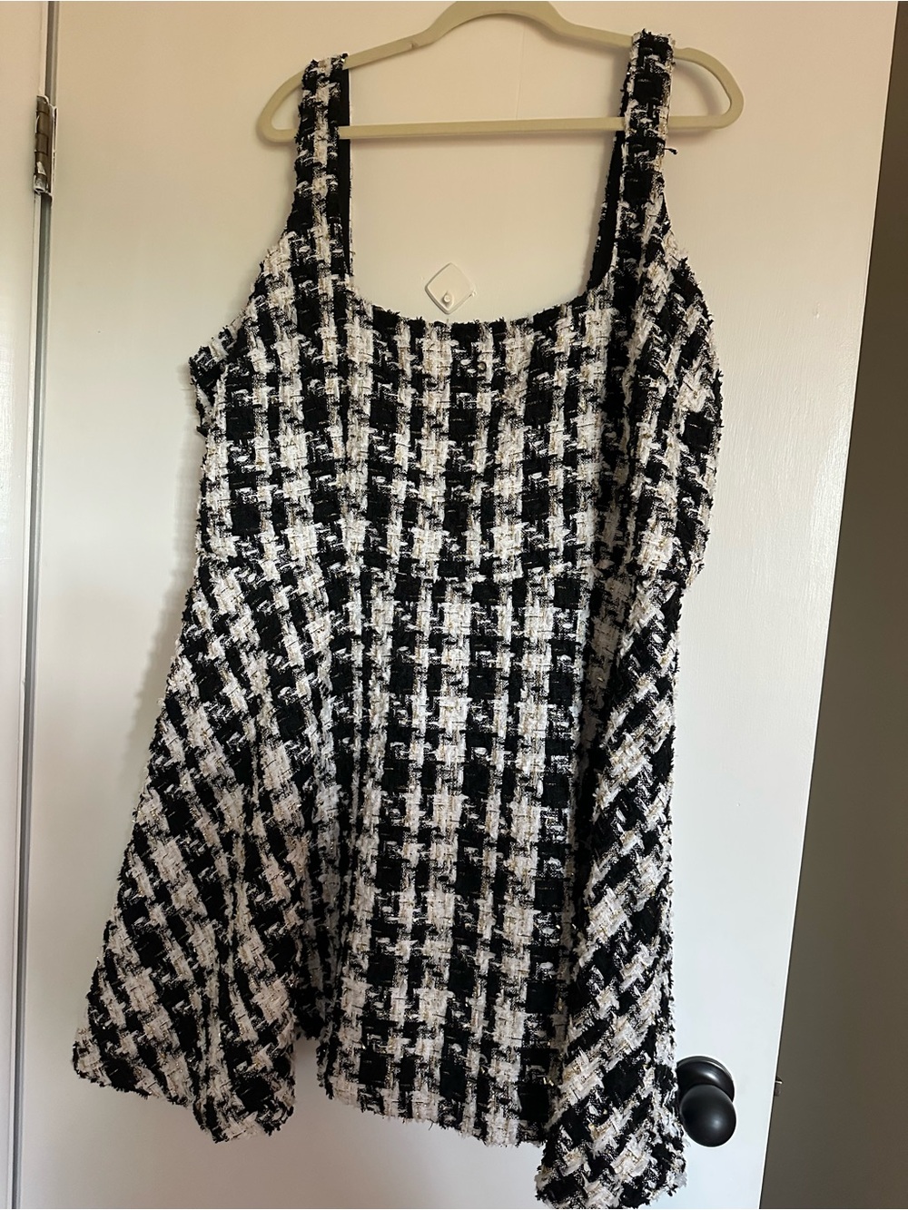 Eloquii Black and White Tweed Mini Dress
